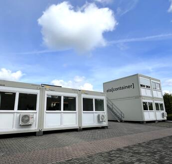 ELA Containeranlage als Showroom beim Kundenevent in Belgien